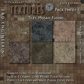 [TMF011] 6 Matte ceramic stone mosaic pattern textures for elegant floors and walls, plazas, decks by E&D ENGINEERING