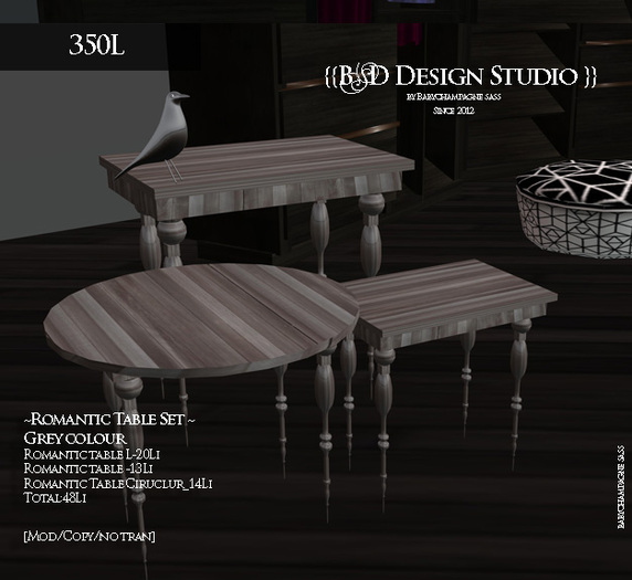 {{BSD}} My walk- in Closet set-Romantic table grey[M/c/no tran]
