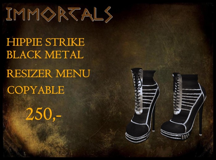 IMMORTALS HIPPIE STRIKE BLACK METAL BOOTS