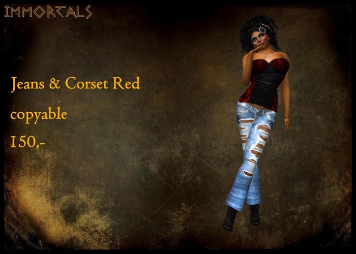 IMMORTALS Jeans & Corset Red