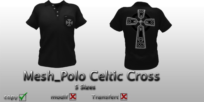 Mesh_Mens Polo Celtic Cross