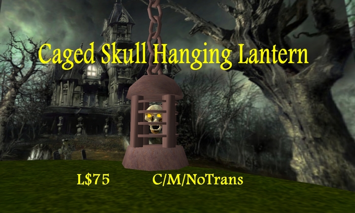 Caged Skull Hanging Lantern