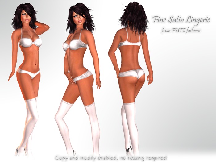 FUTE :: Fine satin lingerie (white)