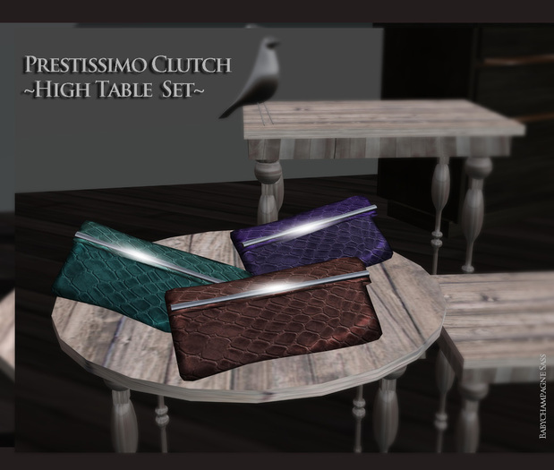 {{BSD Design Studio}} Prestissimo Clutch  - High table set
