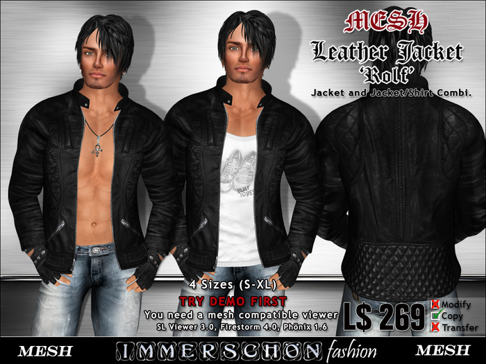 Immerschoen Man - MESH Leather Jacket 'Rolf'
