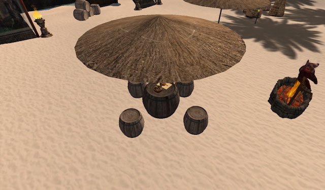 Black Jewel Barrel Table Set Tropical Palm