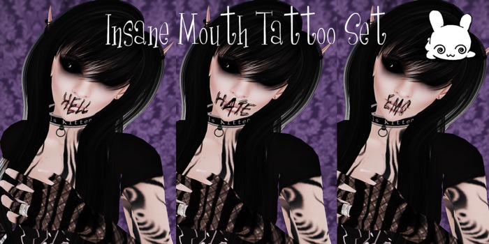 The Random Bunny ~ Insane Mouth Tattoo Set