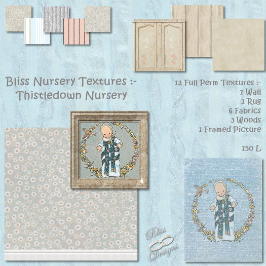 Second Life Marketplace Bliss Nursery Textures Thistledown Box