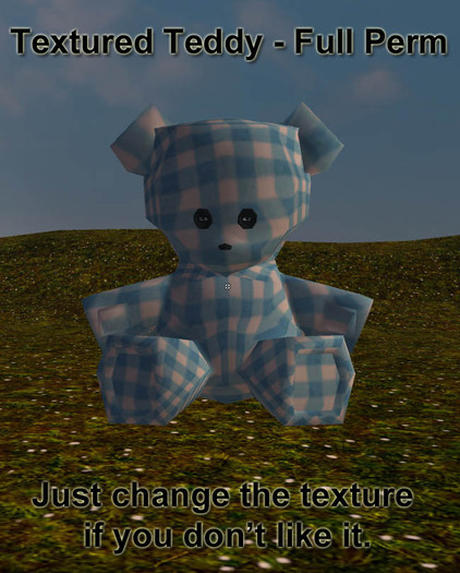 Mesh Teddy Bear - Full Perm - Textured - 1 Prim - Cute