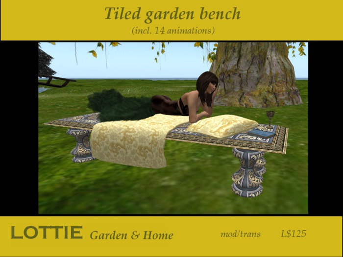 * LOTTIE Tiled Garden Bench