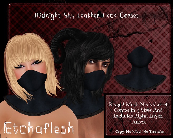 [Etchaflesh] Midnight Sky RIGGED MESH Neck Corset