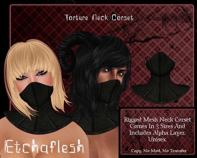 DEMO [Etchaflesh] Torture RIGGED MESH Neck Corset