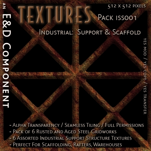 Second Life Marketplace - [ISS001] 6 Rusted and Aged Steel Support and ...
