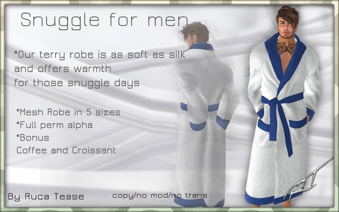 Snuggle Mesh Bath Robe blue trom