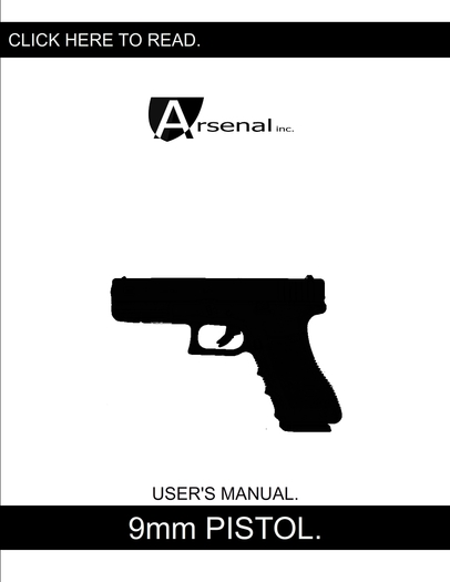 Arsenal inc. 9mm PISTOL MANUAL