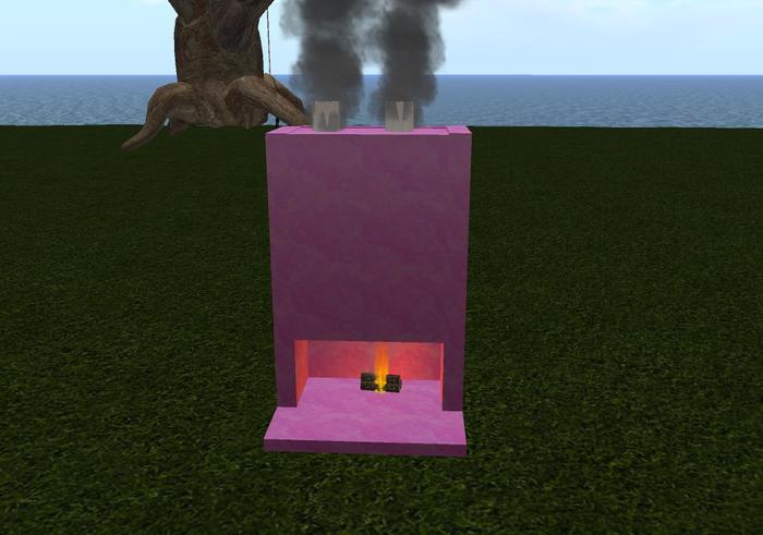 pink marble  fire place