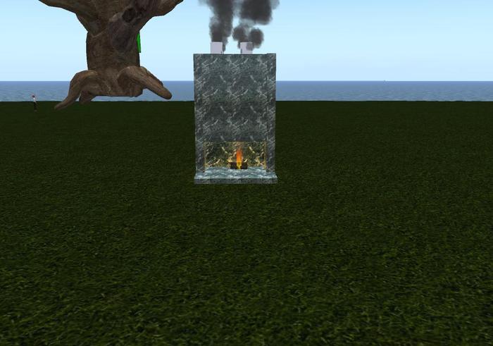 green marble fire place