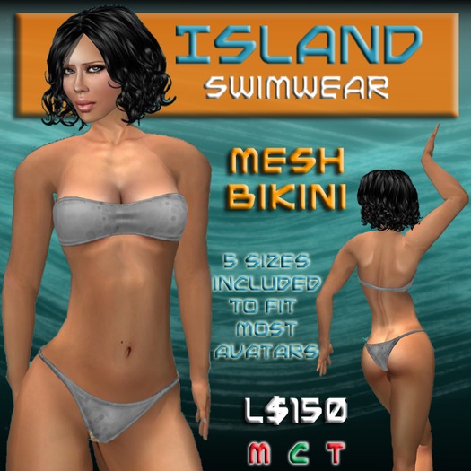 Grey Circles Mesh Bikini