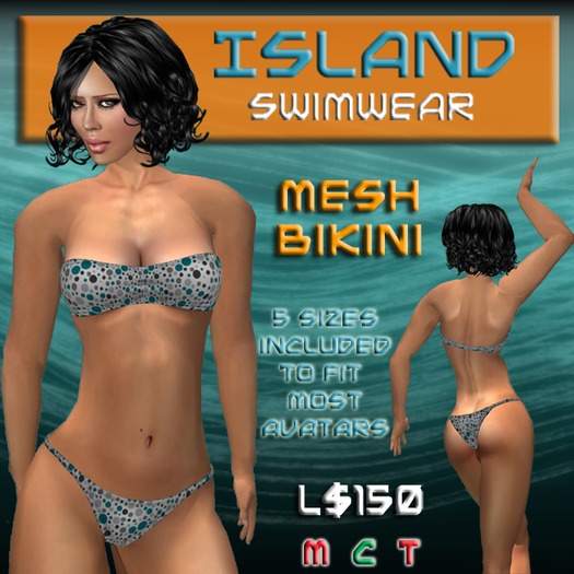 Teal Balls Mesh Bikini