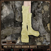 [Mesh] =^.^= Curious Kitties - Pretty Flower Ribbon Boots - Yellow