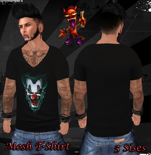 ..::Drunk Devil::.. ~ Crazy Clown ~ MESH T-Shirt