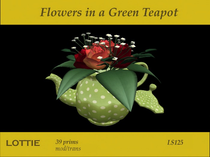* LOTTIE Flowers in a Green Teapot (boxed)