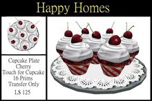 H.Homes ~ Cherry Cupcake Plate ~ Party Food
