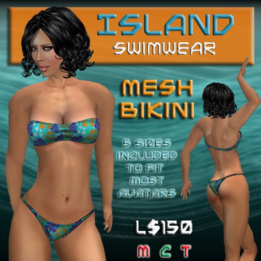 Orange/Purple Hibiscus Mesh Bikini