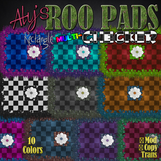 Aly's Checkered Rect Roo Pads Multicolored