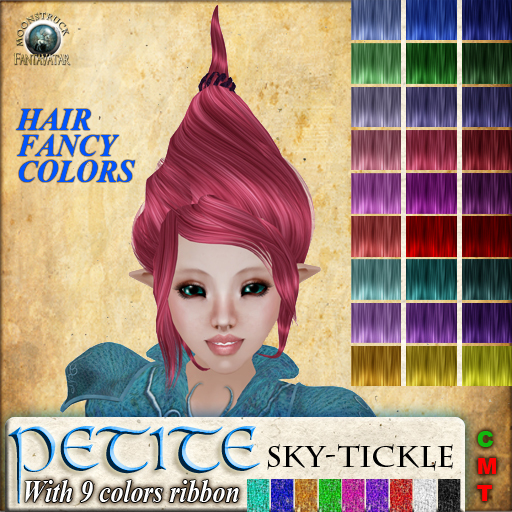 !! FANTAVATAR !! Petite - Sky-tickle Fancy Colors Hair F&M PET 
