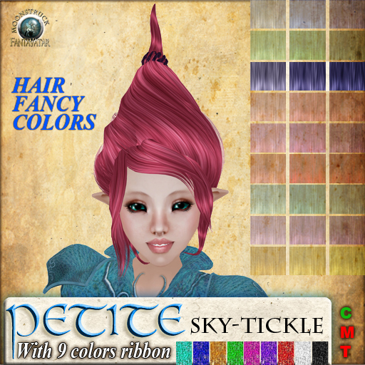 !! FANTAVATAR !! Petite - Sky-tickle INDIGO Hair F&M PET