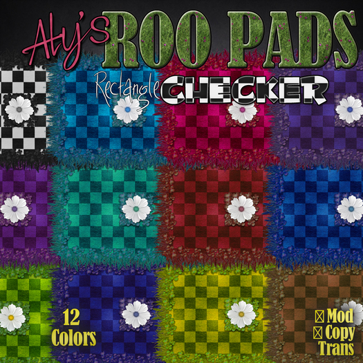 Aly's Checkered Rect Roo Pads Solids