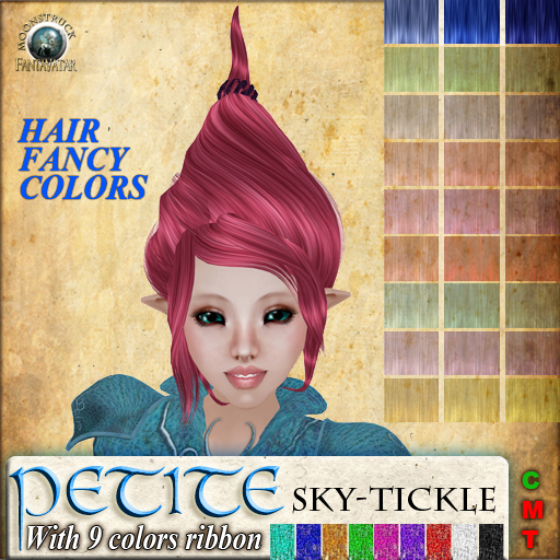 !! FANTAVATAR !! Petite - Sky-tickle BLUE Hair F&M PET