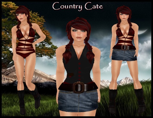 Country Cate Country Chic Western Wear Jean Denim Mini Outfit bOOts