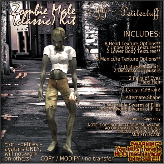~JJ~ Petitestuff Zombie Male (classic) Kit