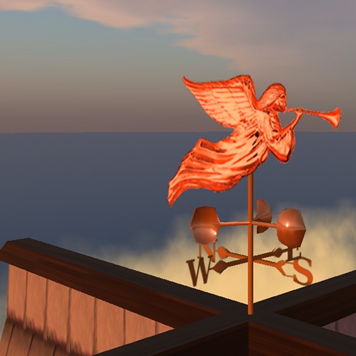 Angel Weathervane shows wind direction and speed