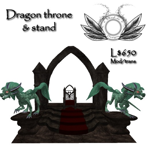 Dragon throne & stand - impressive centrepiece for your castle or palace!