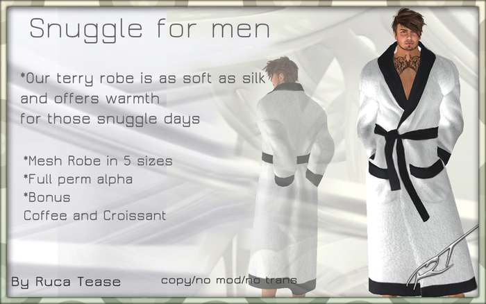 Snuggle Mesh Bath Robe black trim