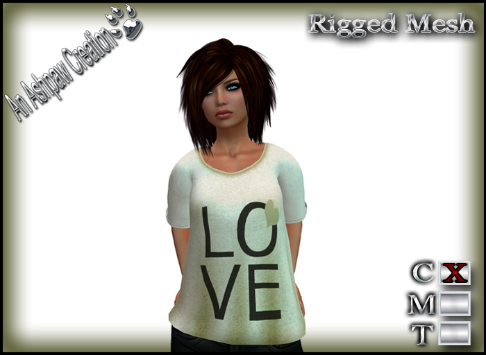 LOVE Loose Top - (Rigged Mesh) - Khaki