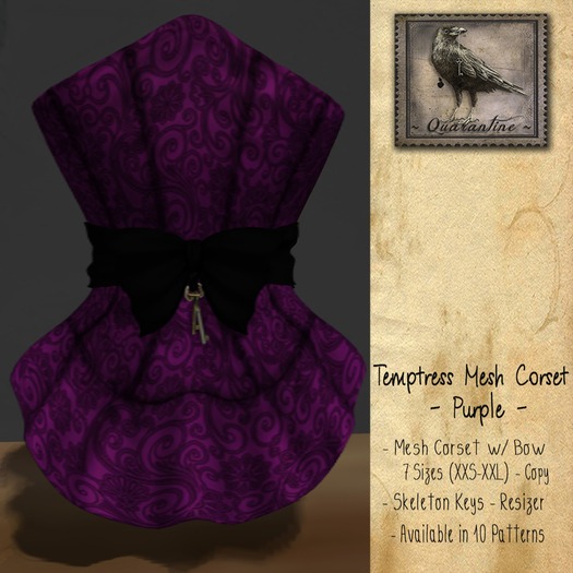 - Quarantine - Temptress Mesh Corset - Purple Fatpack