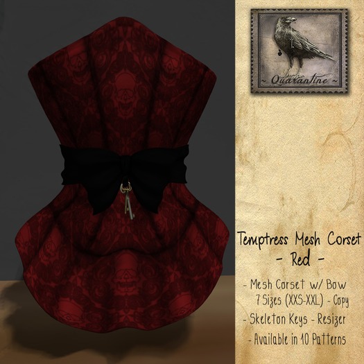 - Quarantine - Temptress Mesh Corset - Dots - Red