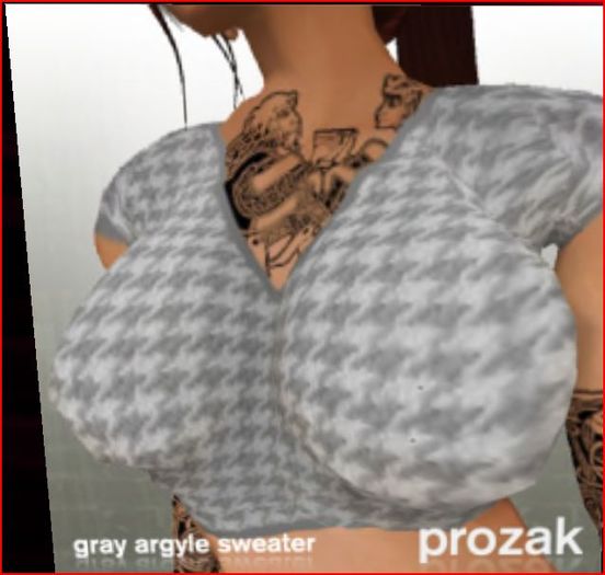 PROZAK - Gray argyle sweater