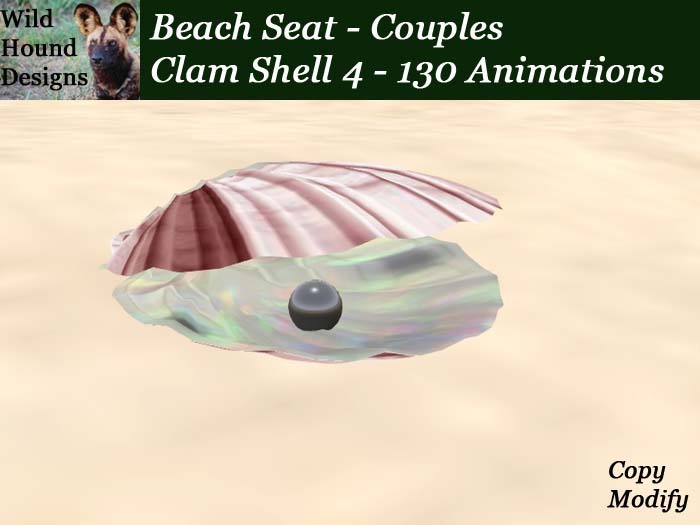Second Life Marketplace - [WHD] -- Beach Seat - Clam Shell 4 - Couples ...