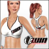 WIN White Sports Bra Black Trim