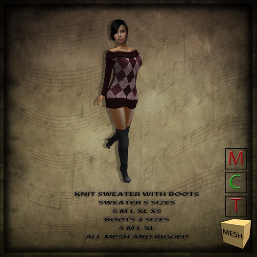 Knit Sweater Set Bordo