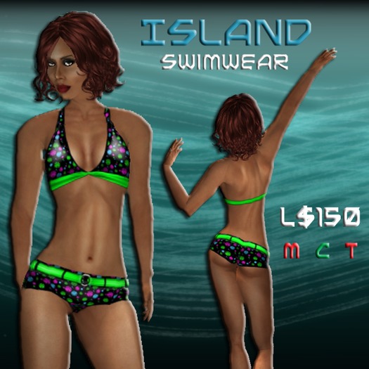 Green Neon Starburst Halter Set
