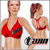 WIN Red Sports Bra White Trim