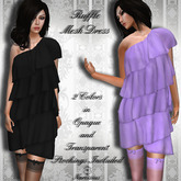 ~Narcissus~ Mesh Ruffle Dress Black/Purple