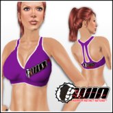 WIN Purple Sports Bra White Trim