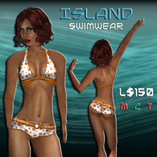 Orange Polka-dots Halter Set